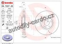 Brzdový kotouč BREMBO 09.7227.20 - RENAULT