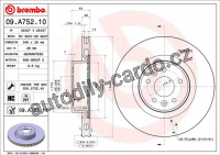 Brzdový kotouč BREMBO 09.A752.10 - RENAULT