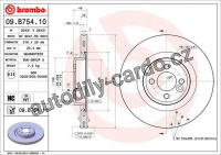 Brzdový kotouč BREMBO 09.B754.11 - MINI