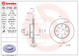 Brzdový kotouč BREMBO 09.3102.20 - ROVER