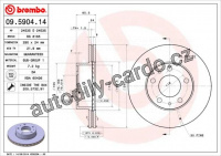 Brzdový kotouč BREMBO 09.5904.14 - CITROËN, FIAT