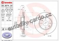 Brzdový kotouč BREMBO 09.9574.20 - HYUNDAI