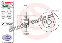 Brzdový kotouč BREMBO 08.D205.17