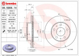 Brzdový kotouč BREMBO 09.5906.14 - CITROËN, FIAT, PEUGEOT