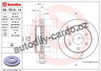 Brzdový kotouč BREMBO 09.7815.14 - CHEVROLET