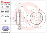 Brzdový kotouč BREMBO 09.7815.14 - CHEVROLET