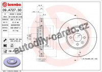 Brzdový kotouč BREMBO 09.A727.31 - DACIA, RENAULT
