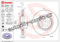 Brzdový kotouč BREMBO 09.A757.11 - VOLVO