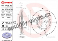 Brzdový kotouč BREMBO 09.A758.10 - AUDI