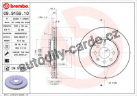 Brzdový kotouč BREMBO 09.9159.10 - OPEL