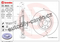 Brzdový kotouč BREMBO 09.B822.10 - AUDI