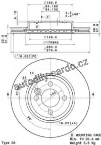 Brzdový kotouč BREMBO 09.A761.11 - MINI