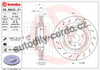 Brzdový kotouč BREMBO 09.B842.21 - MERCEDES-BENZ