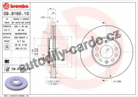 Brzdový kotouč BREMBO 09.9165.10 - OPEL, SAAB