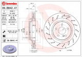 Brzdový kotouč BREMBO 09.B842.41 - MERCEDES-BENZ