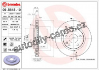 Brzdový kotouč BREMBO 09.B843.10 - MERCEDES-BENZ