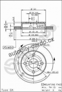 Brzdový kotouč BREMBO 09.5693.10 - TOYOTA