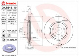 Brzdový kotouč BREMBO 09.B843.11 - MERCEDES-BENZ