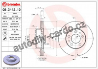 Brzdový kotouč BREMBO 09.3442.10 - FORD
