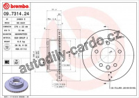Brzdový kotouč BREMBO 09.7314.24 - VW