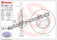 Brzdový kotouč BREMBO 09.A601.11 - HYUNDAI