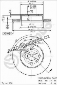 Brzdový kotouč BREMBO 09.5703.10 - TOYOTA