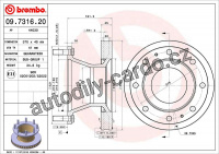 Brzdový kotouč BREMBO 09.7316.20 - IVECO