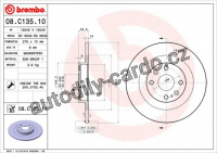 Brzdový kotouč BREMBO 08.C135.11