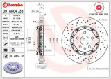 Brzdový kotouč BREMBO 09.A804.33 - OPEL, SAAB