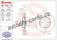 Brzdový kotouč BREMBO 09.7357.10 - NISSAN