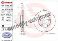 Brzdový kotouč BREMBO 09.9185.10 - TOYOTA
