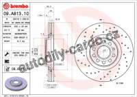 Brzdový kotouč BREMBO 09.A813.10 - AUDI