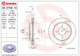 Brzdový kotouč BREMBO 09.5708.10 - FORD