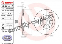 Brzdový kotouč BREMBO 09.A814.10 - AUDI