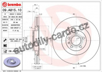 Brzdový kotouč BREMBO 09.A815.11 - AUDI