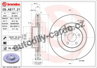 Brzdový kotouč BREMBO 09.A817.21 - MERCEDES-BENZ
