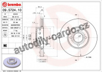 Brzdový kotouč BREMBO 09.5724.10 - AUDI