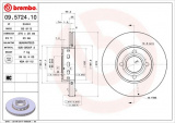 Brzdový kotouč BREMBO 09.5724.10 - AUDI