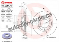 Brzdový kotouč BREMBO 09.5914.10 - TOYOTA