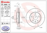 Brzdový kotouč BREMBO 09.A969.11 - CHEVROLET, OPEL, SAAB