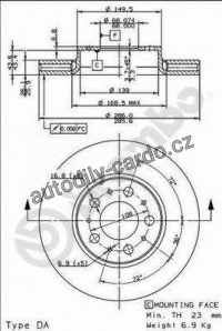 Brzdový kotouč BREMBO MAX 09.8633.75 - VOLVO