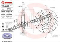 Brzdový kotouč BREMBO 09.C338.11 - HONDA