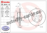 Brzdový kotouč BREMBO 09.5916.10 - TOYOTA