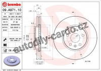 Brzdový kotouč BREMBO 09.A971.10 - CHEVROLET, OPEL, SAAB