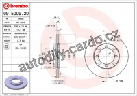 Brzdový kotouč BREMBO 09.5009.20 - MITSUBISHI