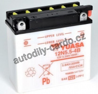 Motobaterie YUASA 12N5.5-4B 5,5Ah 60A 12V L+ /137x61x131/