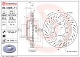 Brzdový kotouč BREMBO 09.C088.11 - PORSCHE