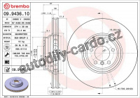 Brzdový kotouč BREMBO 09.9436.10 - BMW
