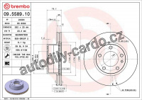 Brzdový kotouč BREMBO 09.5589.10 - BMW