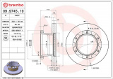 Brzdový kotouč BREMBO 09.9745.10 - VOLVO